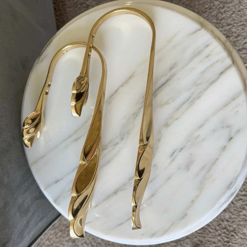 Solid Brass Leaf Design Curtain Tie Backs 11